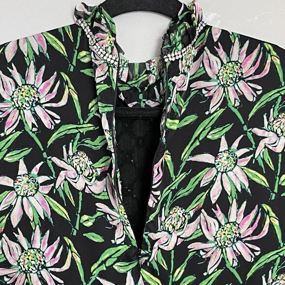 Dodo Bar Or Angelina Floral Print Jeweled Maxi Dress Long Sleeve‎ Formal 44/8 US - Picture 13 of 16